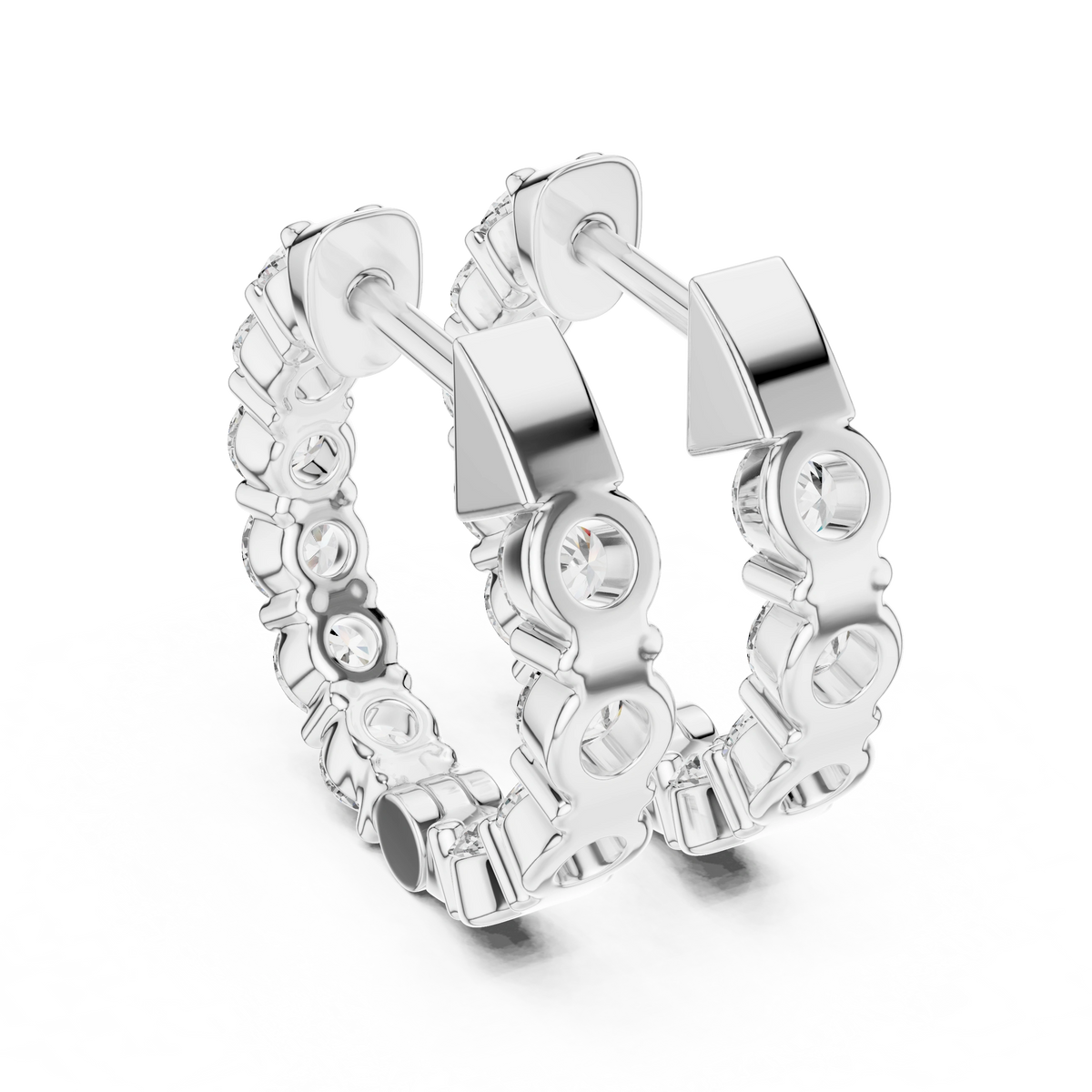 Gold 2Ct Rafael Lab Grown Diamond Hoop Earrings
