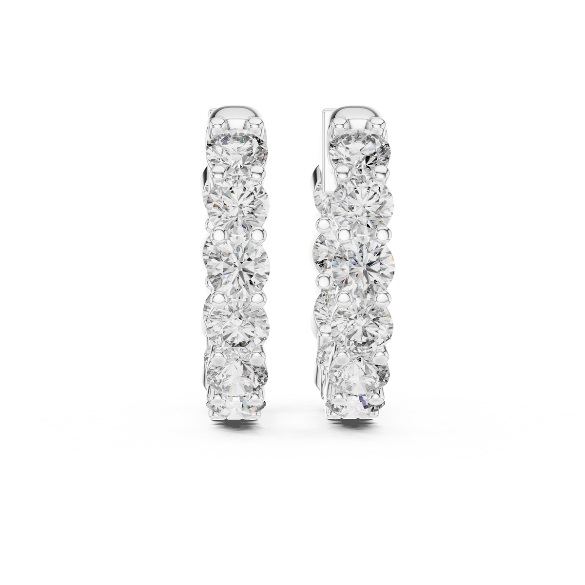 Gold 2Ct Rafael Lab Grown Diamond Hoop Earrings