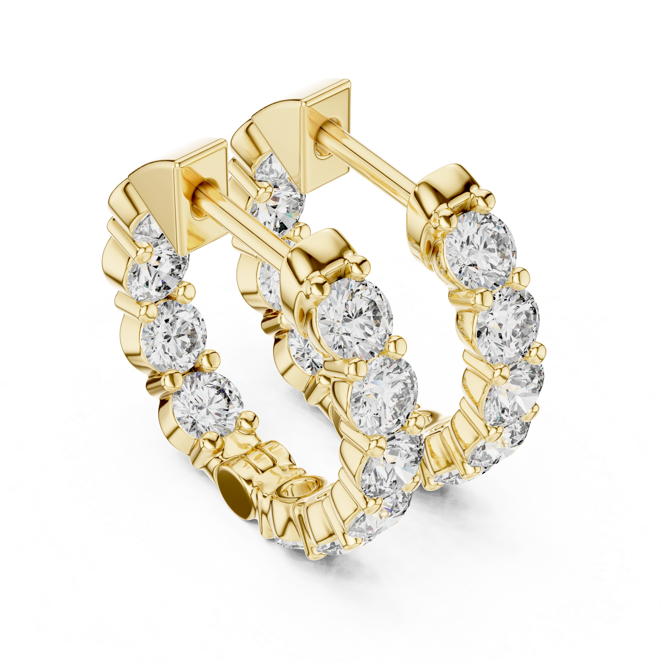 Gold 2Ct Rafael Lab Grown Diamond Hoop Earrings