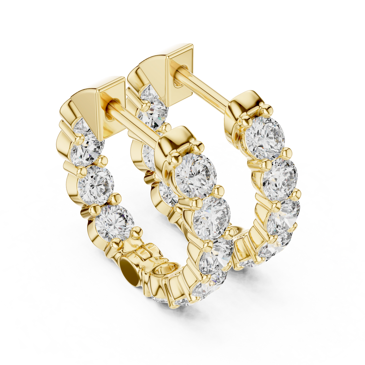 Gold 2Ct Rafael Lab Grown Diamond Hoop Earrings