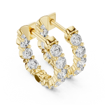 Gold 2Ct Rafael Lab Grown Diamond Hoop Earrings