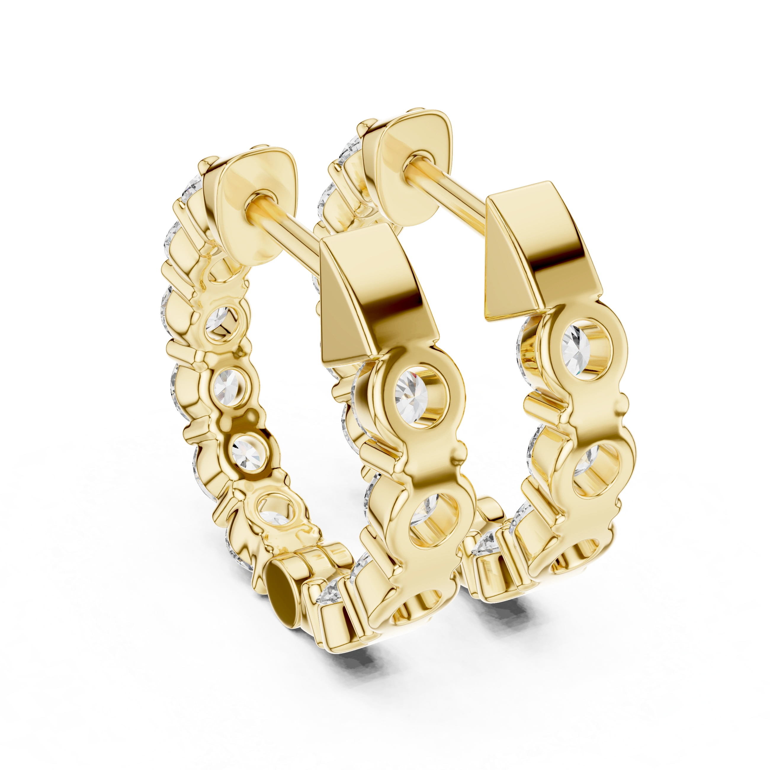 Gold 2Ct Rafael Lab Grown Diamond Hoop Earrings
