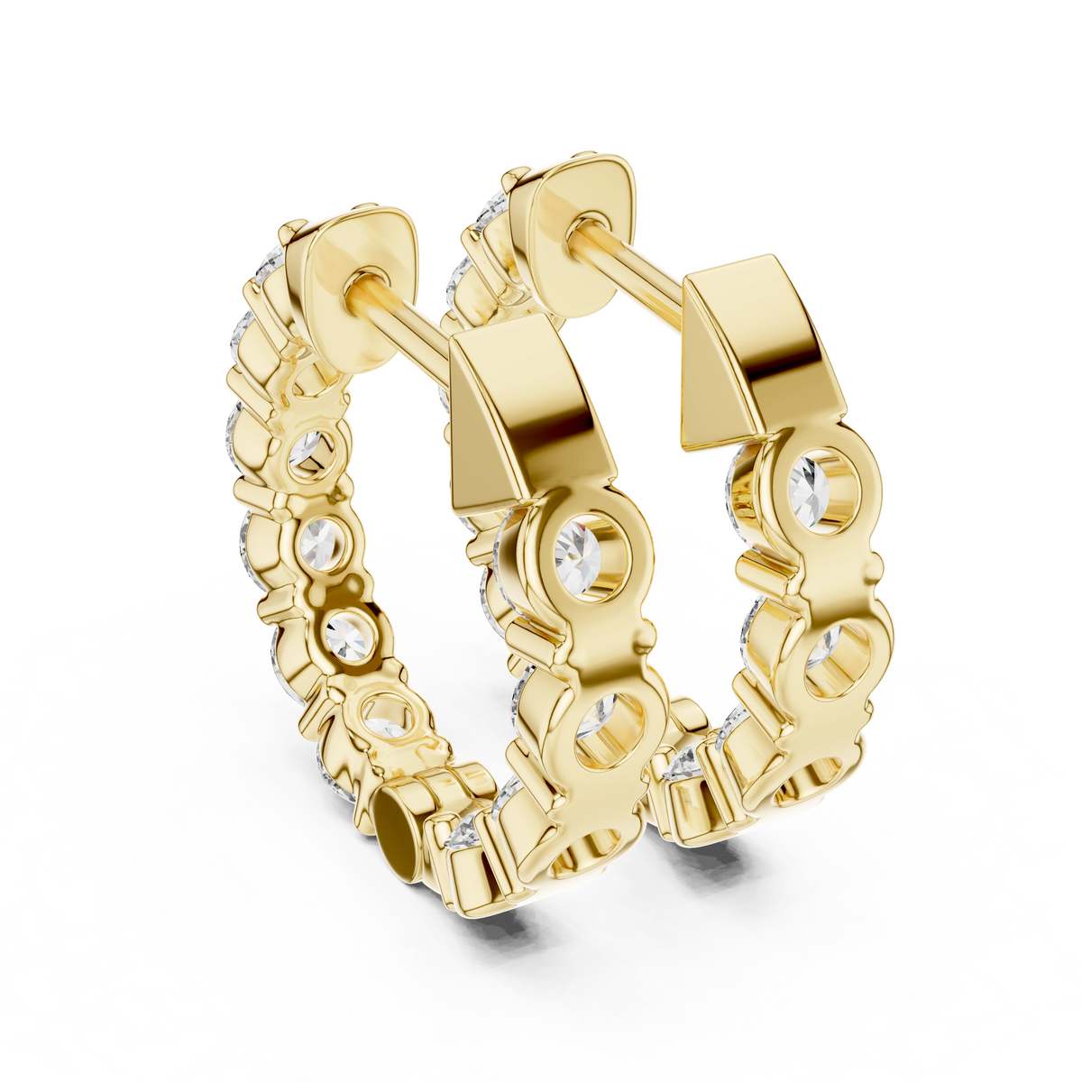 Gold 2Ct Rafael Lab Grown Diamond Hoop Earrings