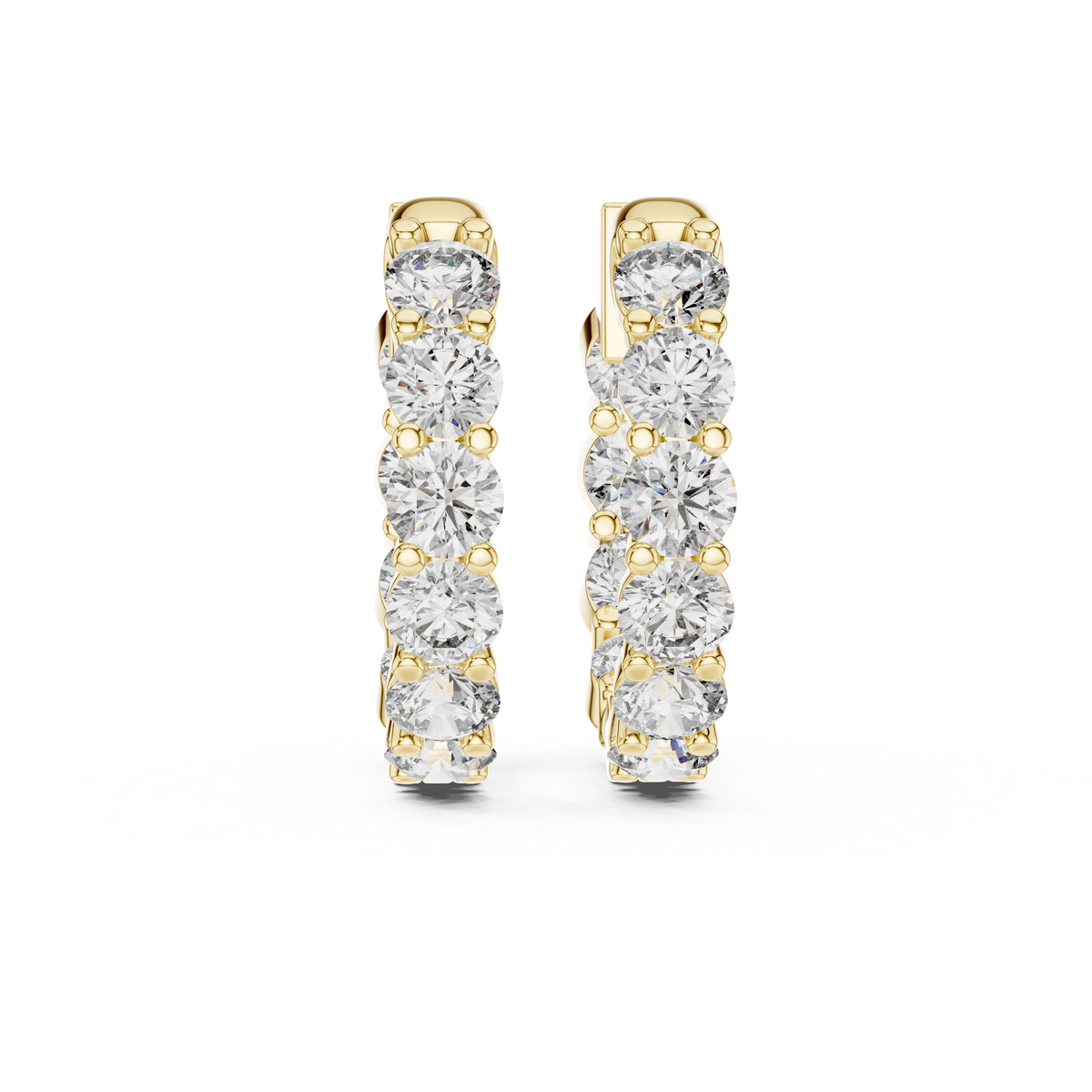 Gold 2Ct Rafael Lab Grown Diamond Hoop Earrings