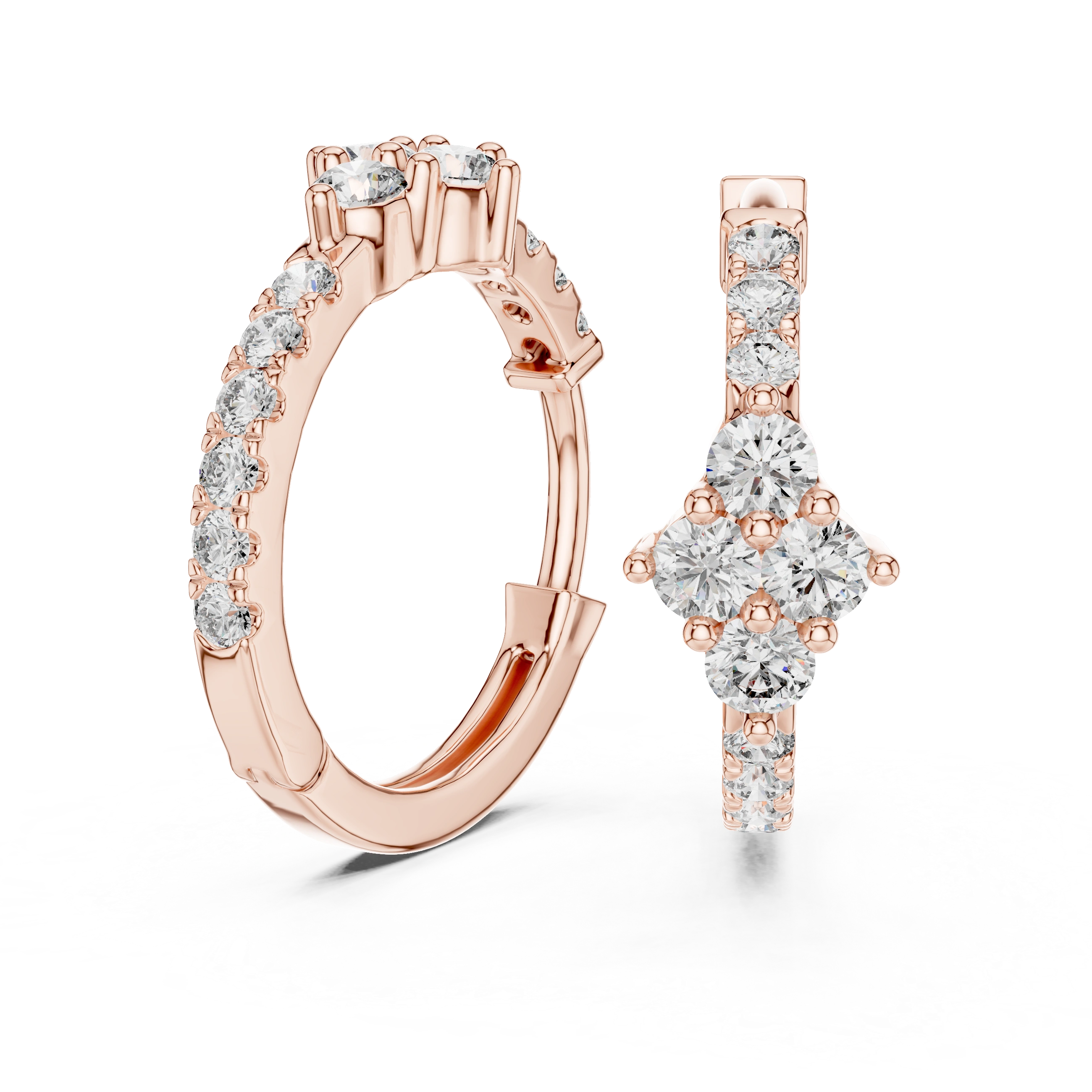 Gold Hoop Lab Grown Diamond Basisa Earrings