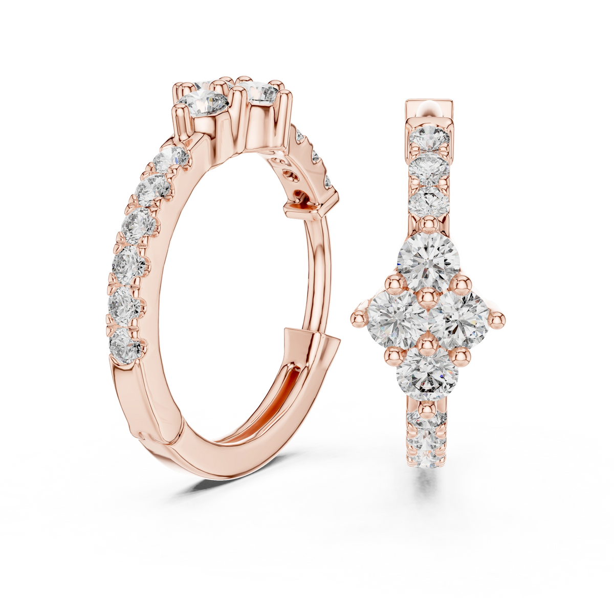 Gold Hoop Lab Grown Diamond Basisa Earrings