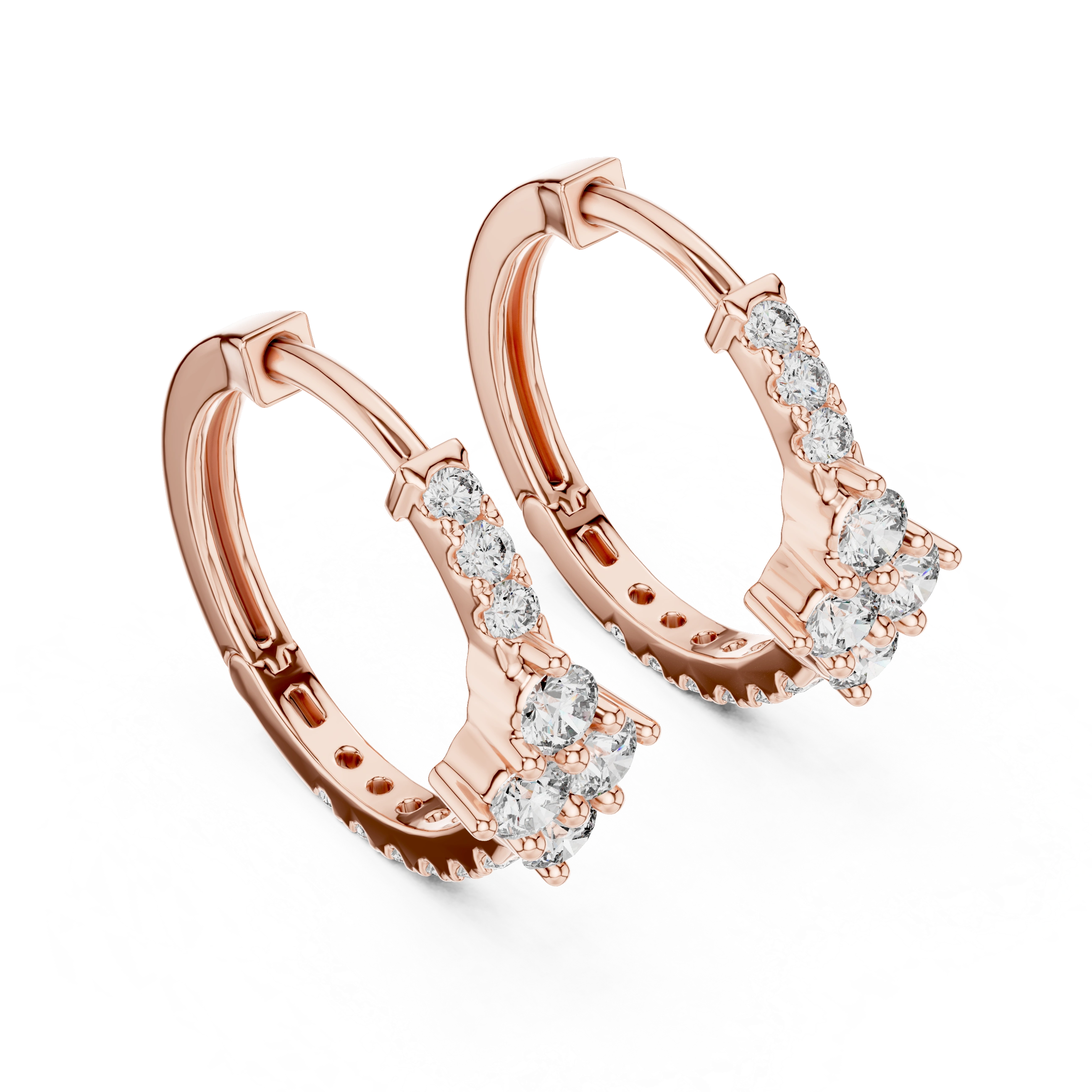 Gold Hoop Lab Grown Diamond Basisa Earrings