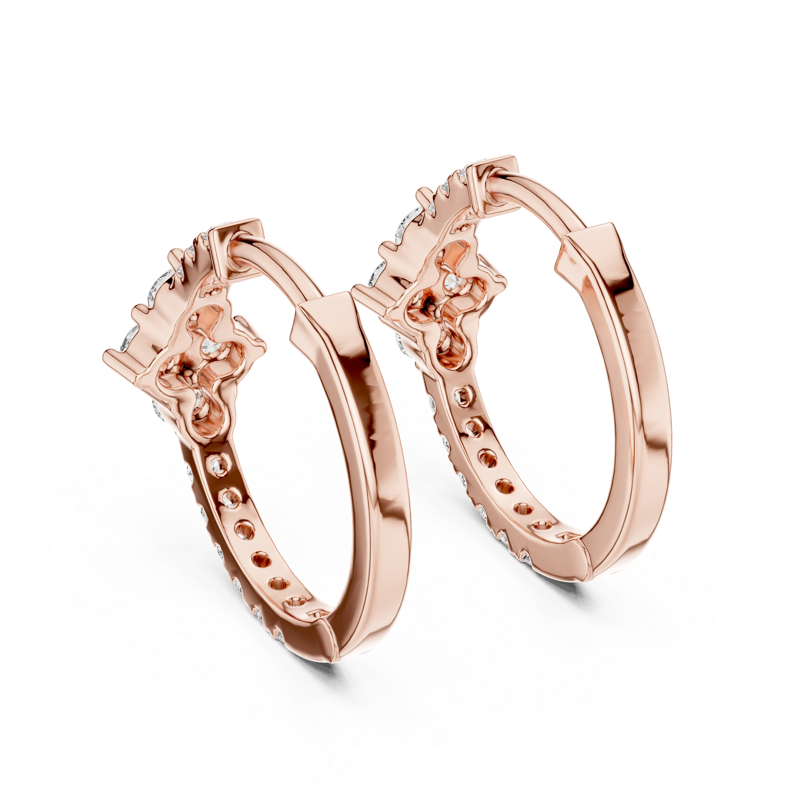 Gold Hoop Lab Grown Diamond Basisa Earrings