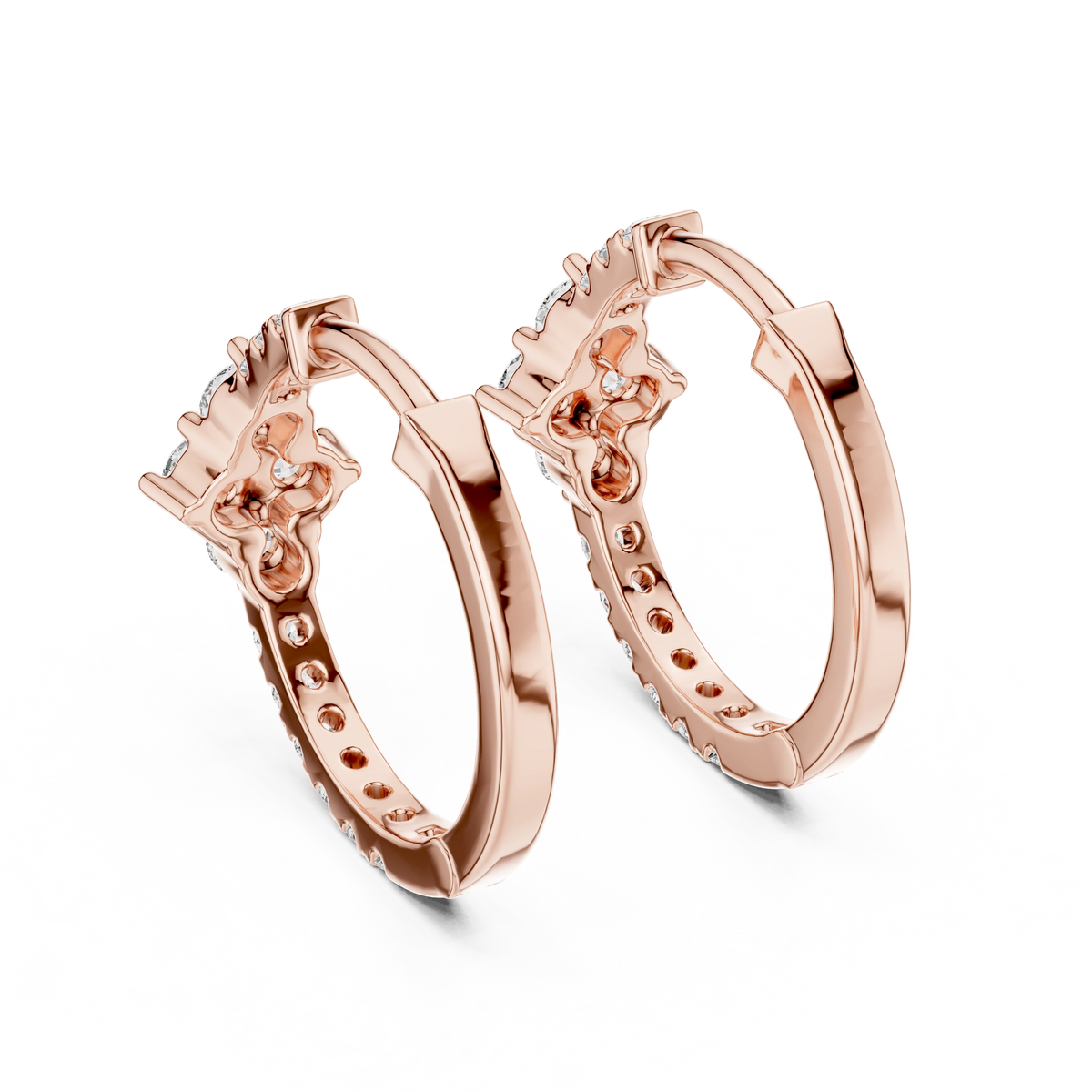 Gold Hoop Lab Grown Diamond Basisa Earrings