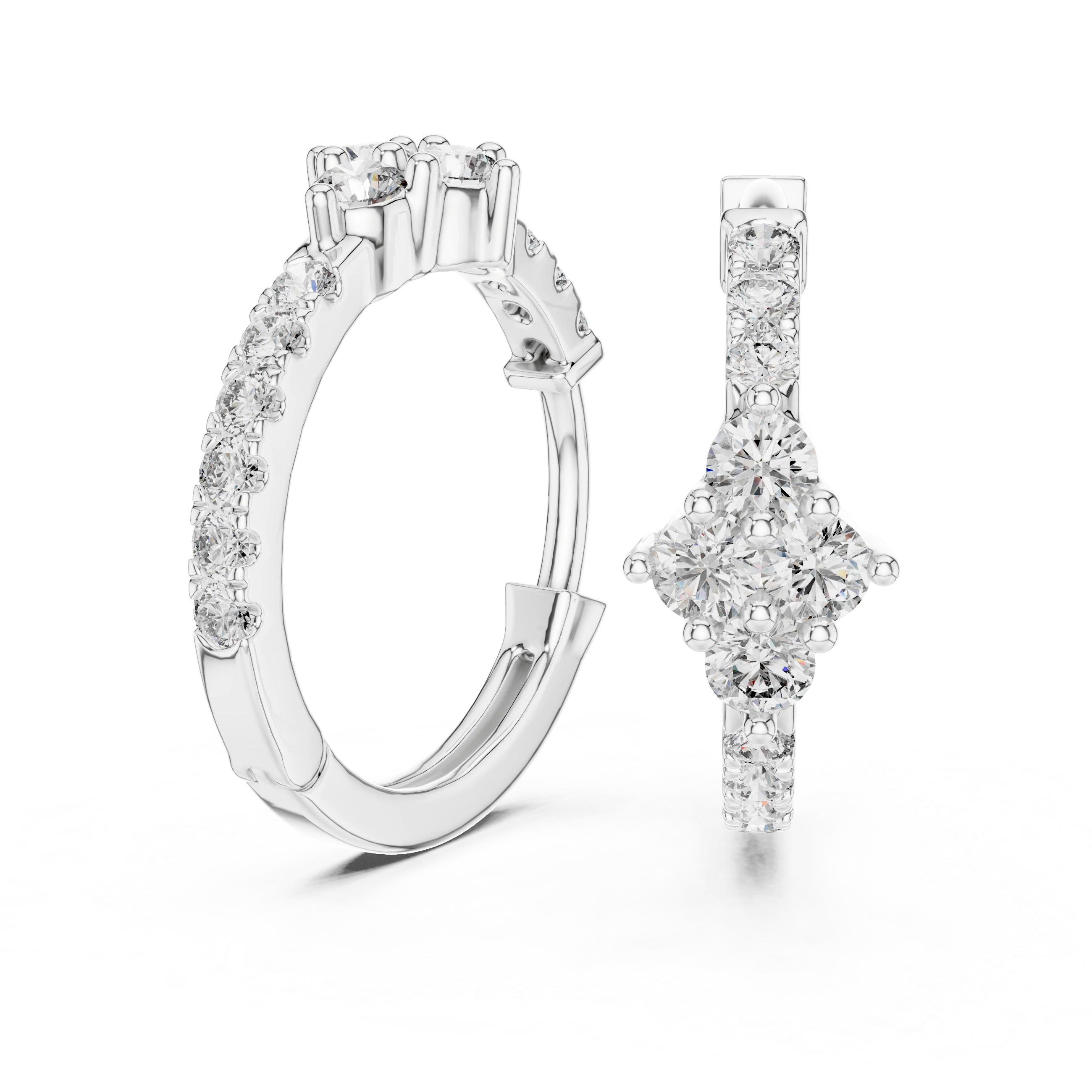 Gold Hoop Lab Grown Diamond Basisa Earrings