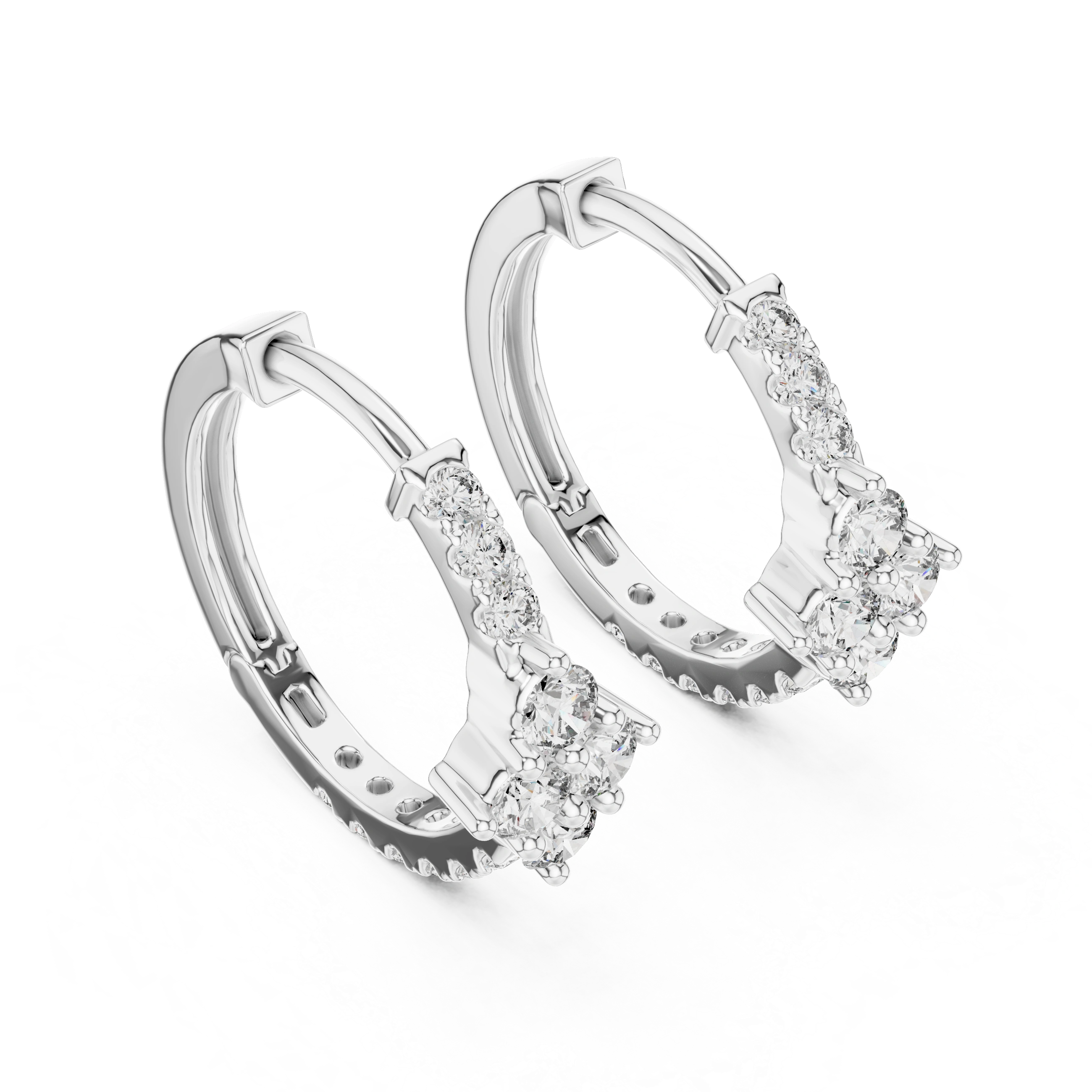 Gold Hoop Lab Grown Diamond Basisa Earrings