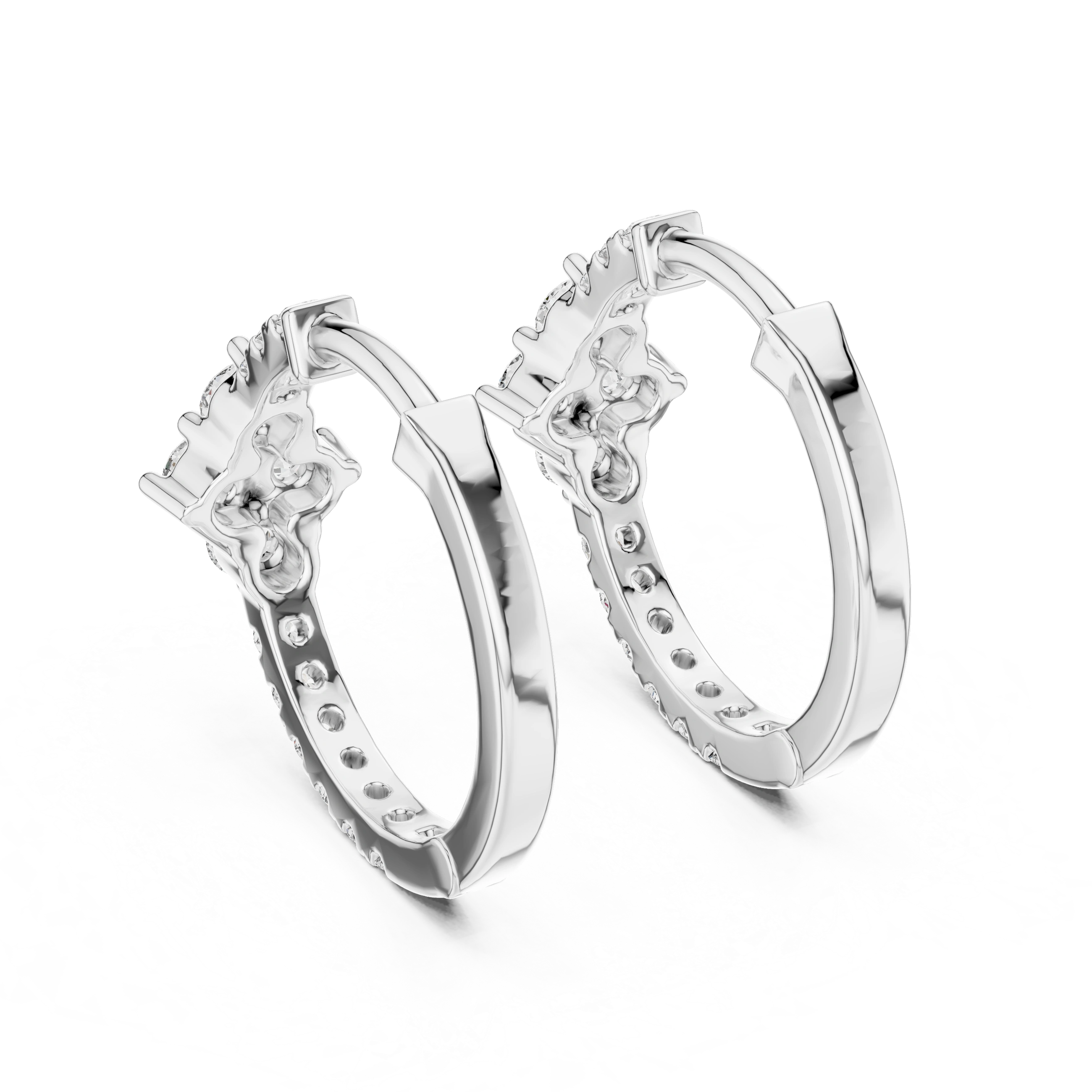 Gold Hoop Lab Grown Diamond Basisa Earrings