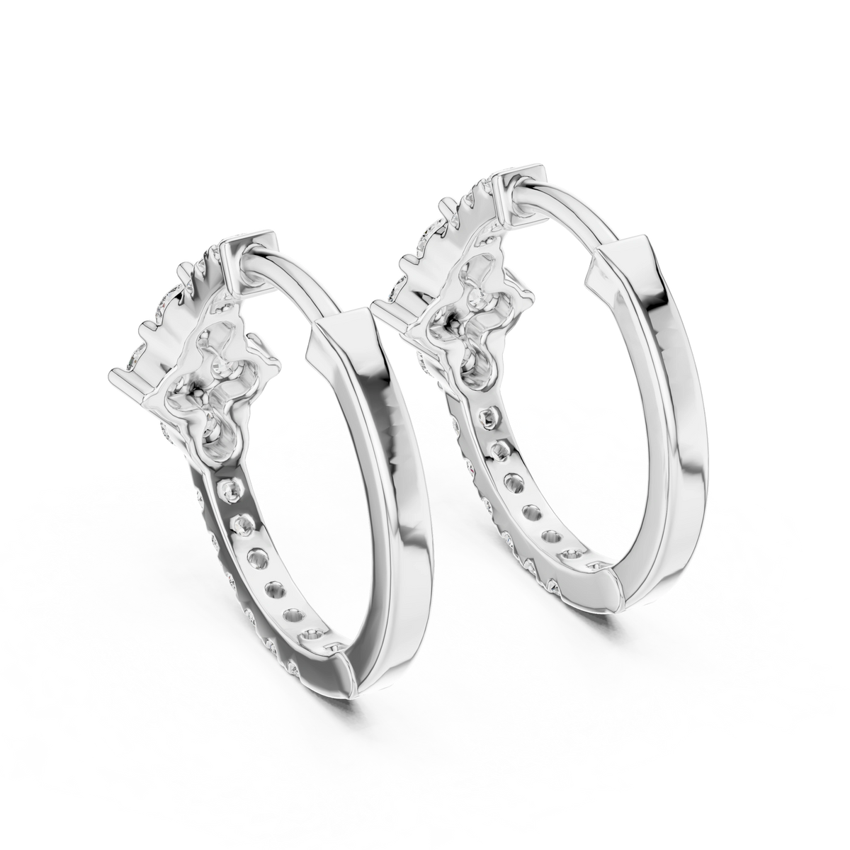 Gold Hoop Lab Grown Diamond Basisa Earrings