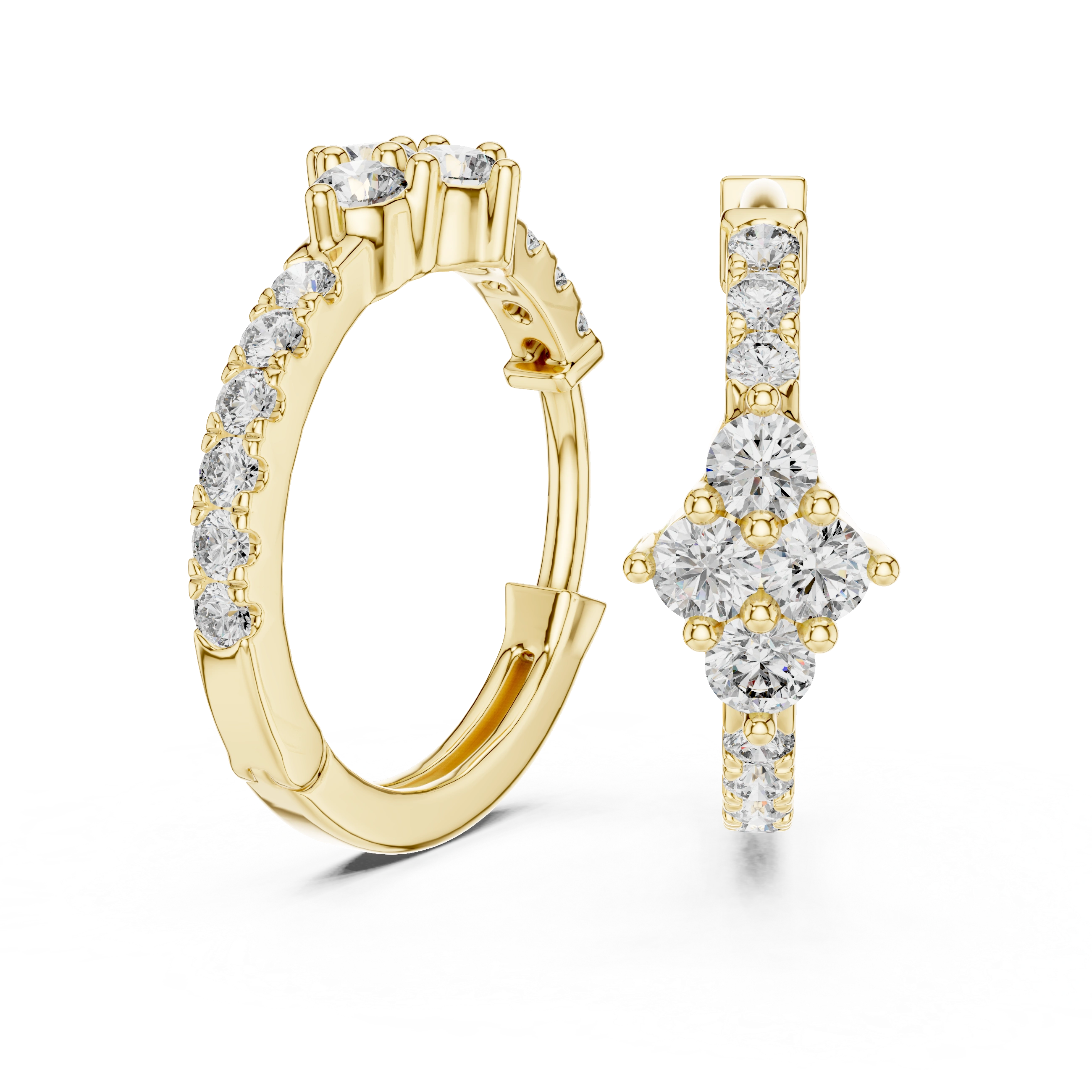 Gold Hoop Lab Grown Diamond Basisa Earrings