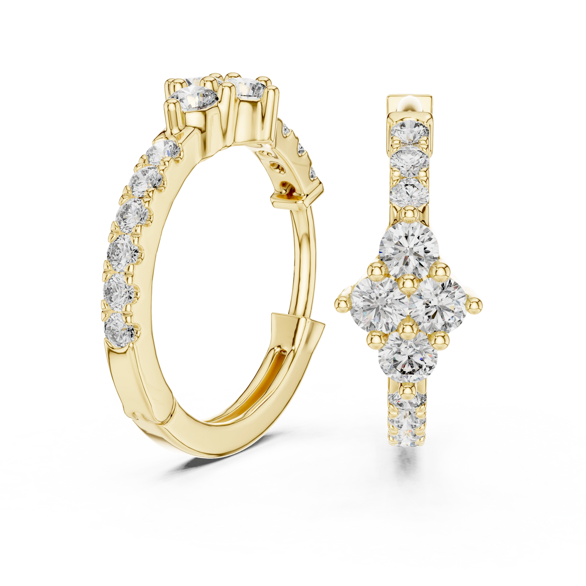 Gold Hoop Lab Grown Diamond Basisa Earrings