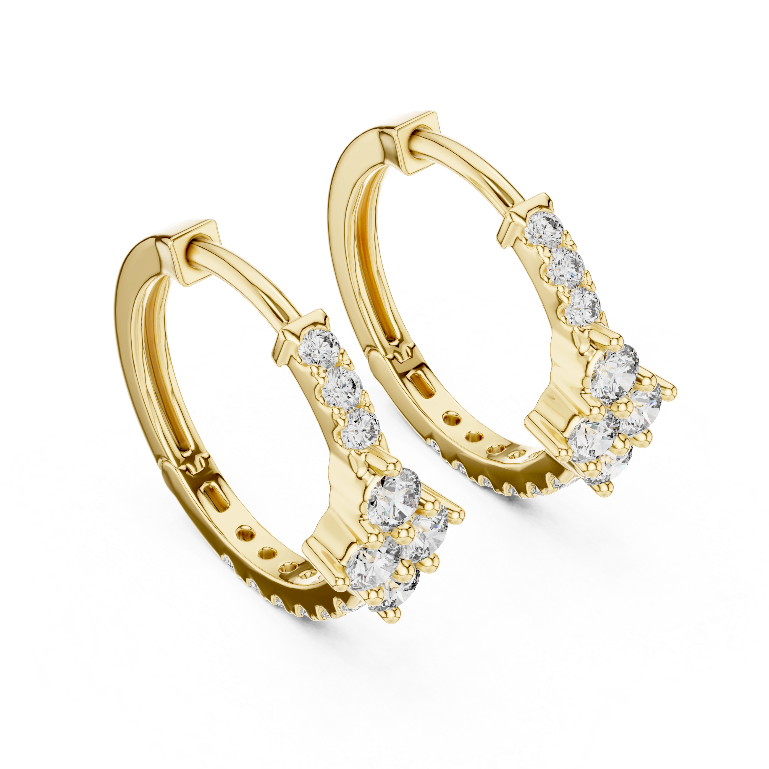 Gold Hoop Lab Grown Diamond Basisa Earrings