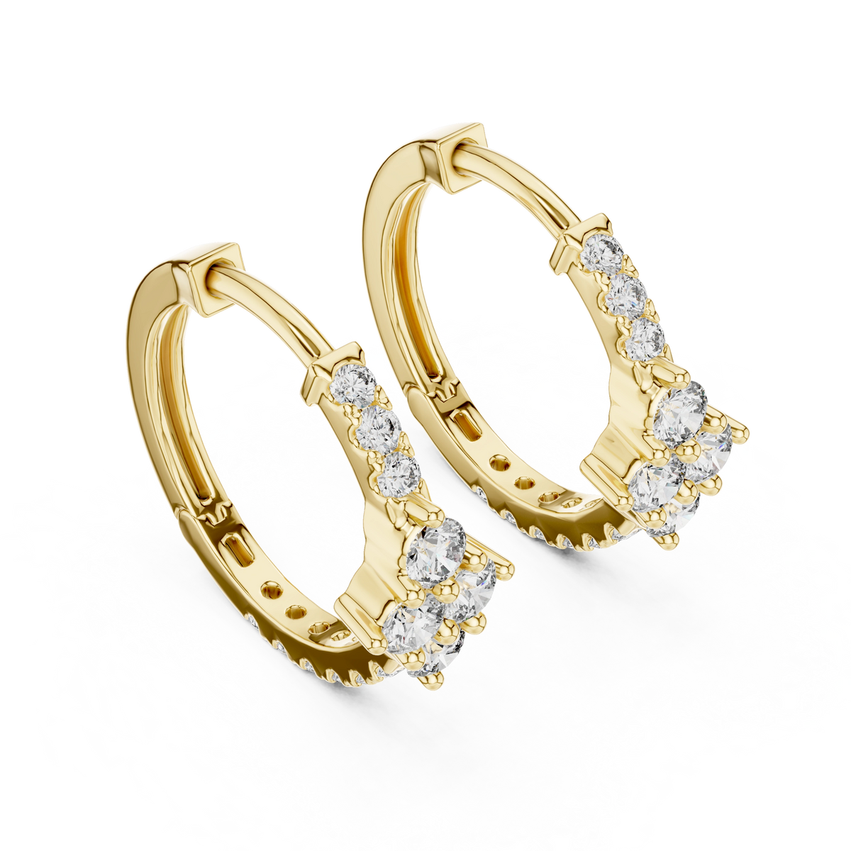 Gold Hoop Lab Grown Diamond Basisa Earrings