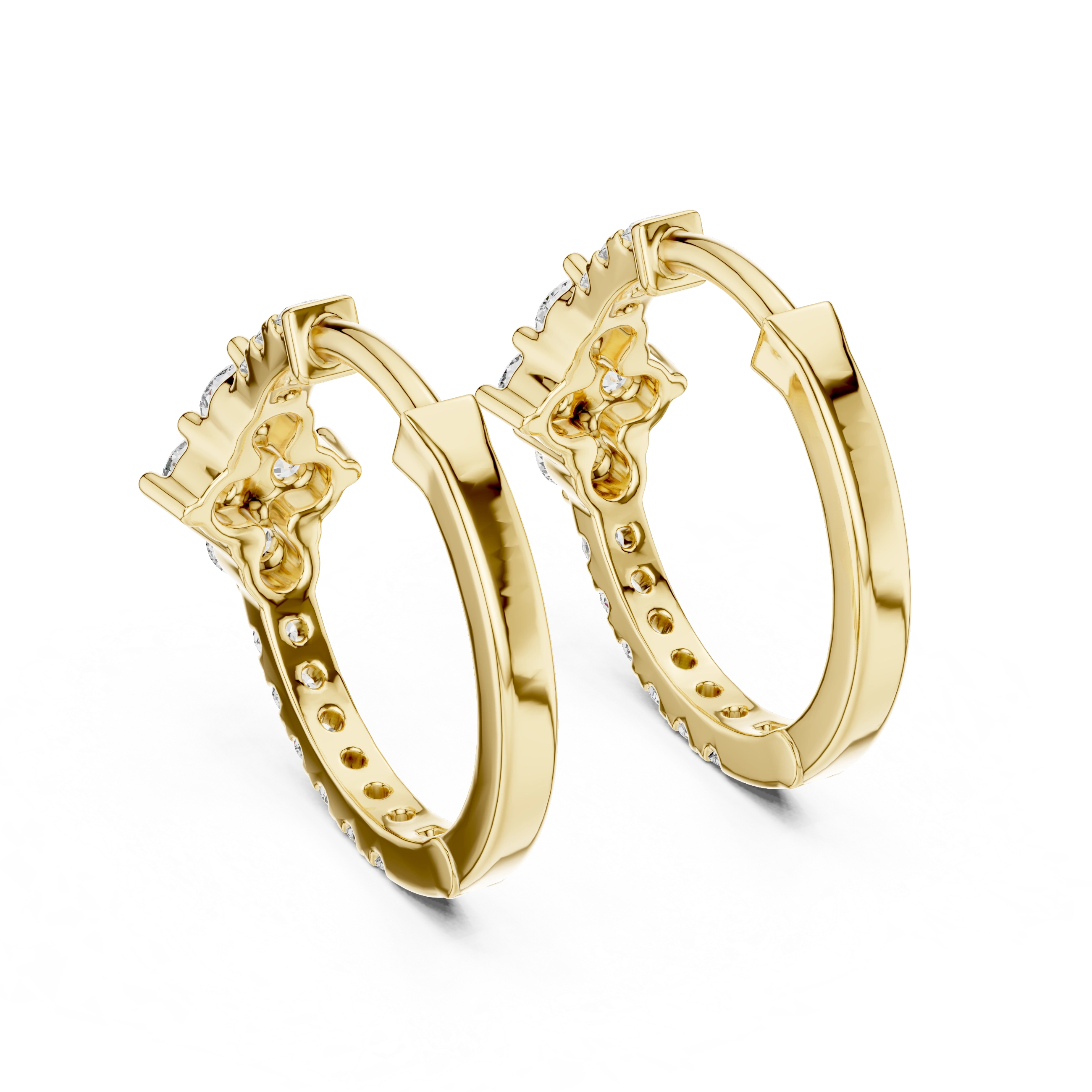 Gold Hoop Lab Grown Diamond Basisa Earrings