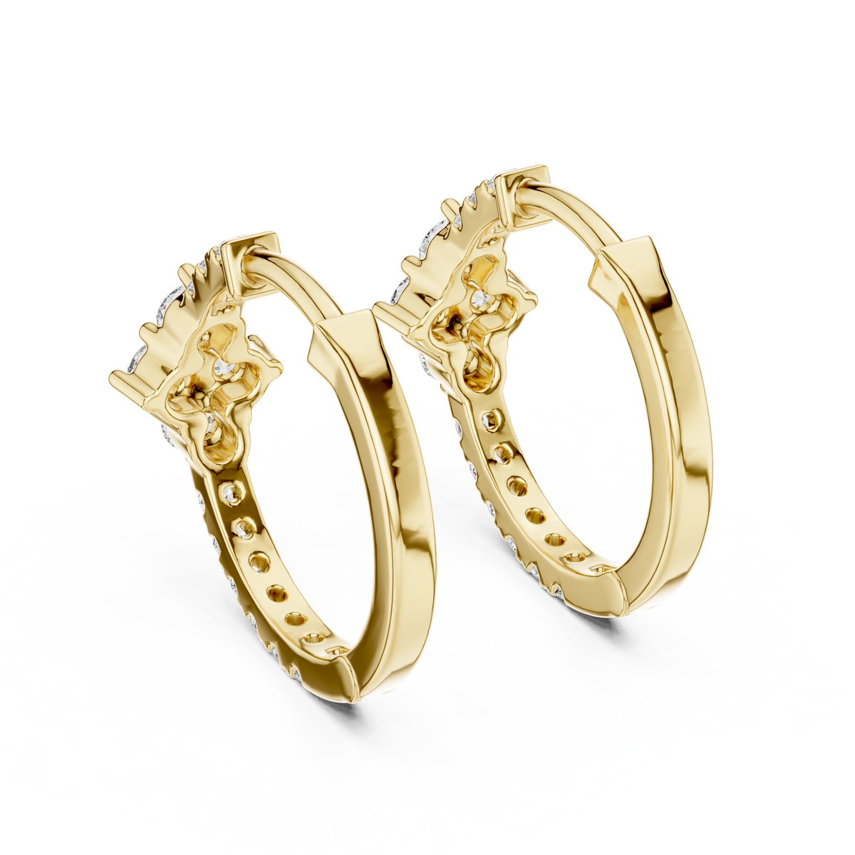 Gold Hoop Lab Grown Diamond Basisa Earrings