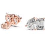 Gold 2Ct Moi Et Toi Lab Grown Diamond Aroa Earrings