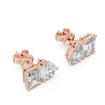 Gold 2Ct Moi Et Toi Lab Grown Diamond Aroa Earrings