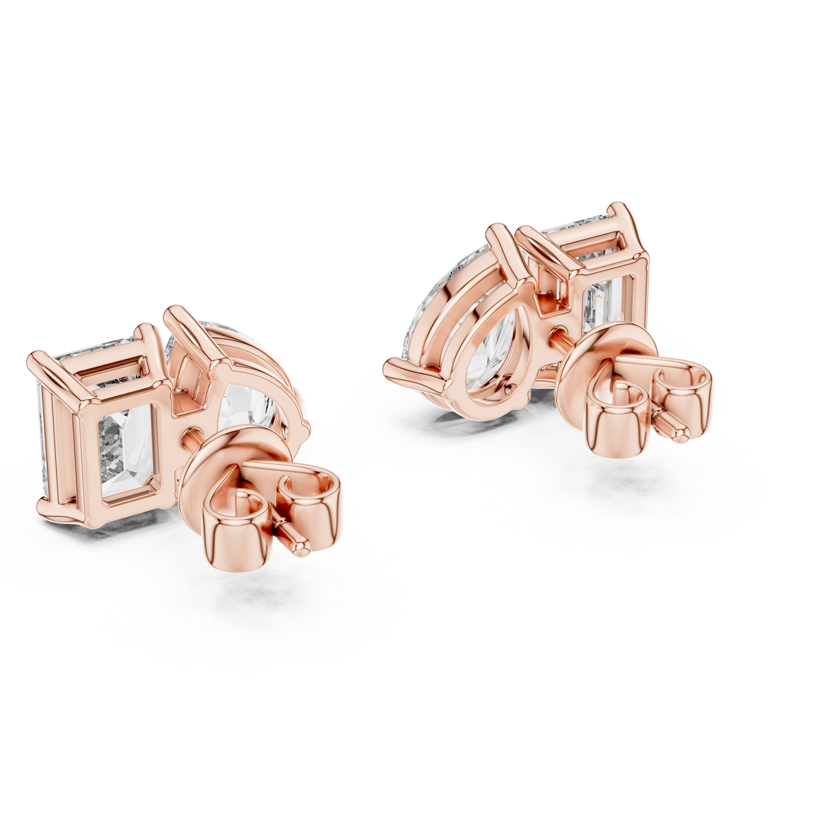 Gold 2Ct Moi Et Toi Lab Grown Diamond Aroa Earrings