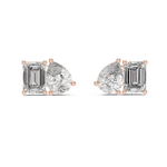 Gold 2Ct Moi Et Toi Lab Grown Diamond Aroa Earrings