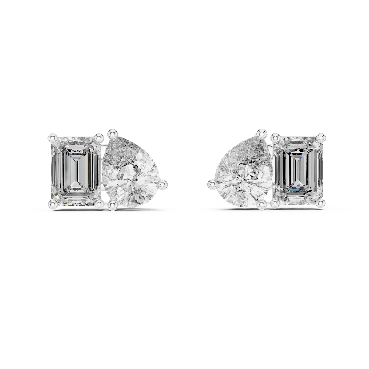 Gold 2Ct Moi Et Toi Lab Grown Diamond Aroa Earrings