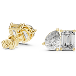 Gold 2Ct Moi Et Toi Lab Grown Diamond Aroa Earrings