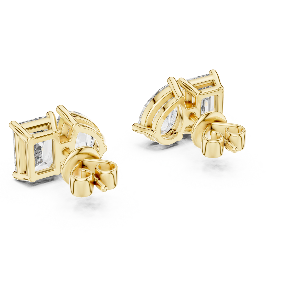 Gold 2Ct Moi Et Toi Lab Grown Diamond Aroa Earrings