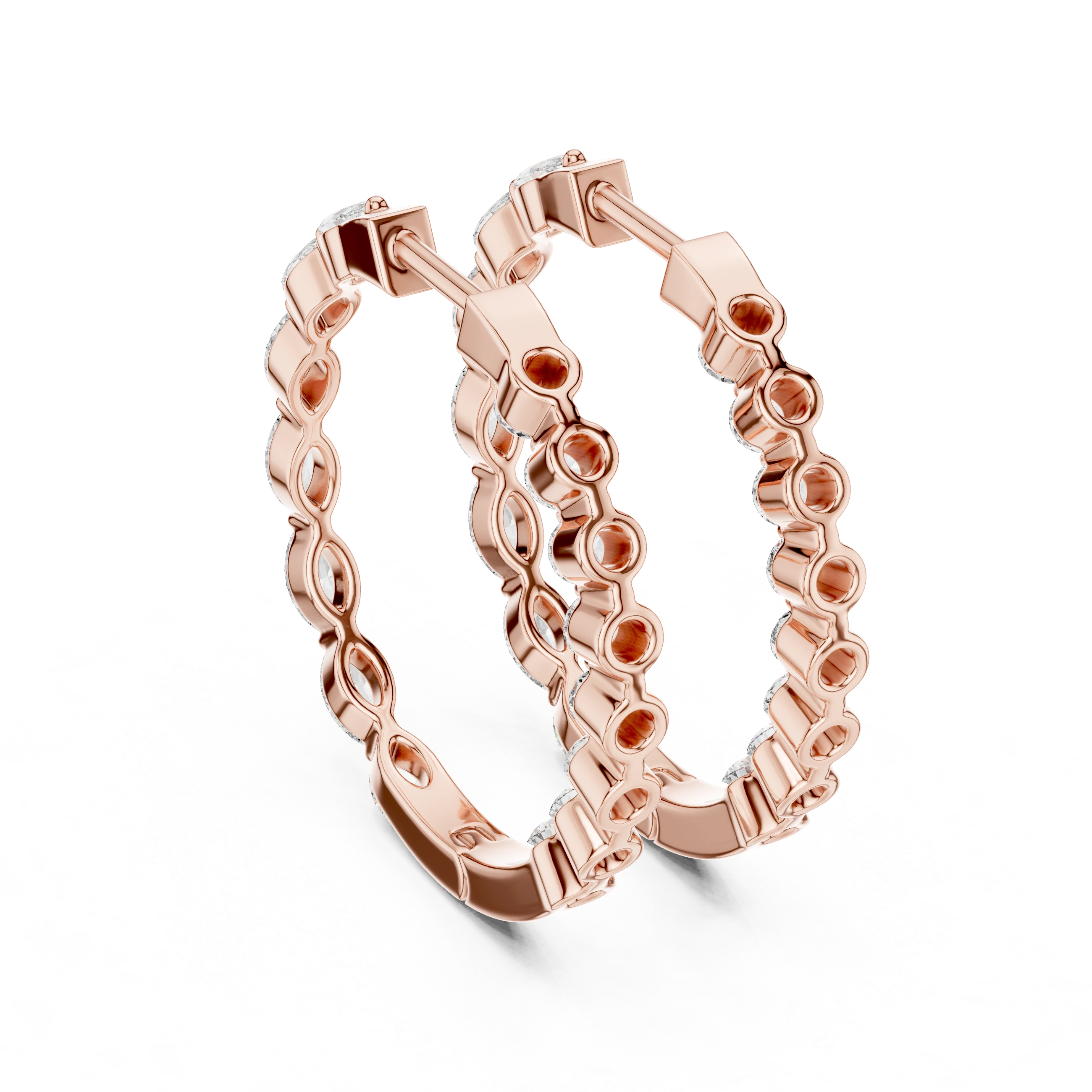 Gold 1Ct Marquise Lab Grown Diamond Biana Earrings