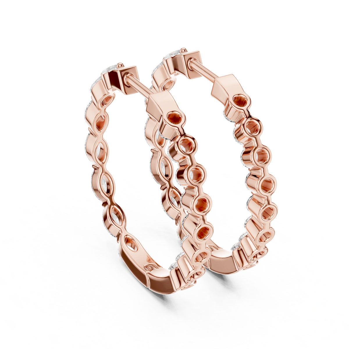 Gold 1Ct Marquise Lab Grown Diamond Biana Earrings
