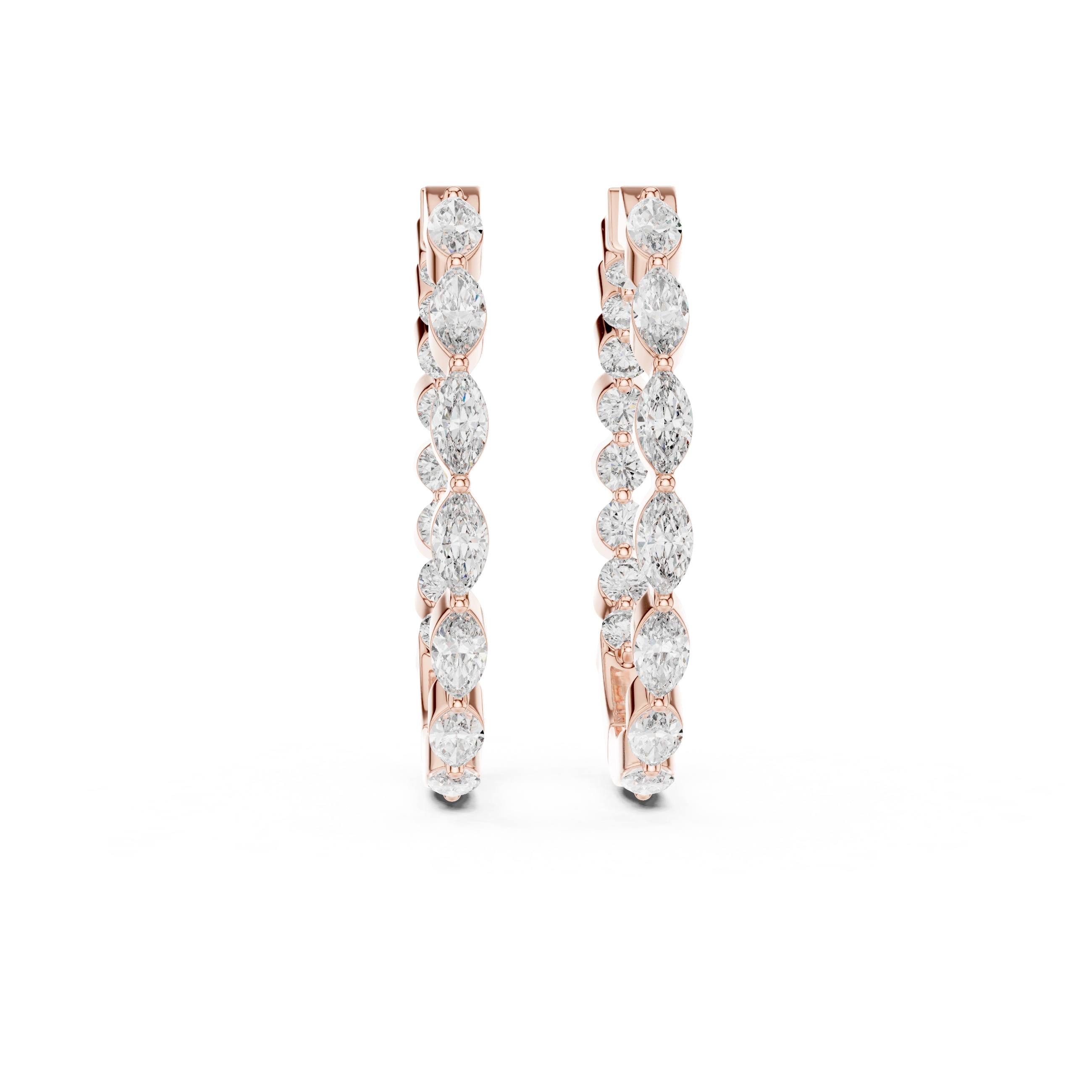 Gold 1Ct Marquise Lab Grown Diamond Biana Earrings