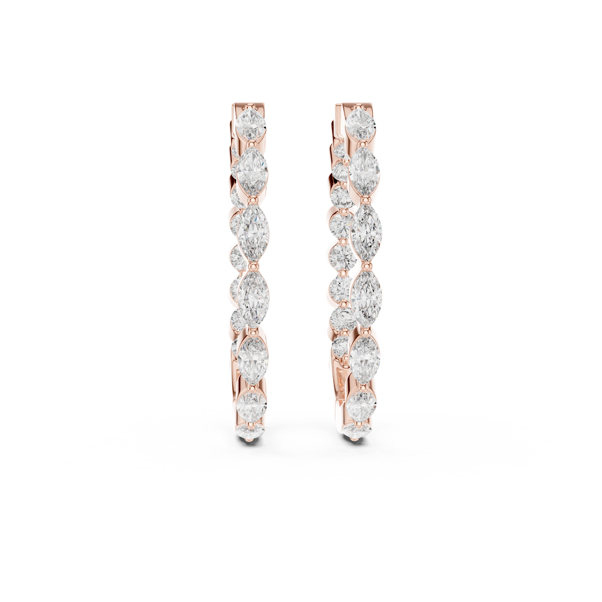 Gold 1Ct Marquise Lab Grown Diamond Biana Earrings