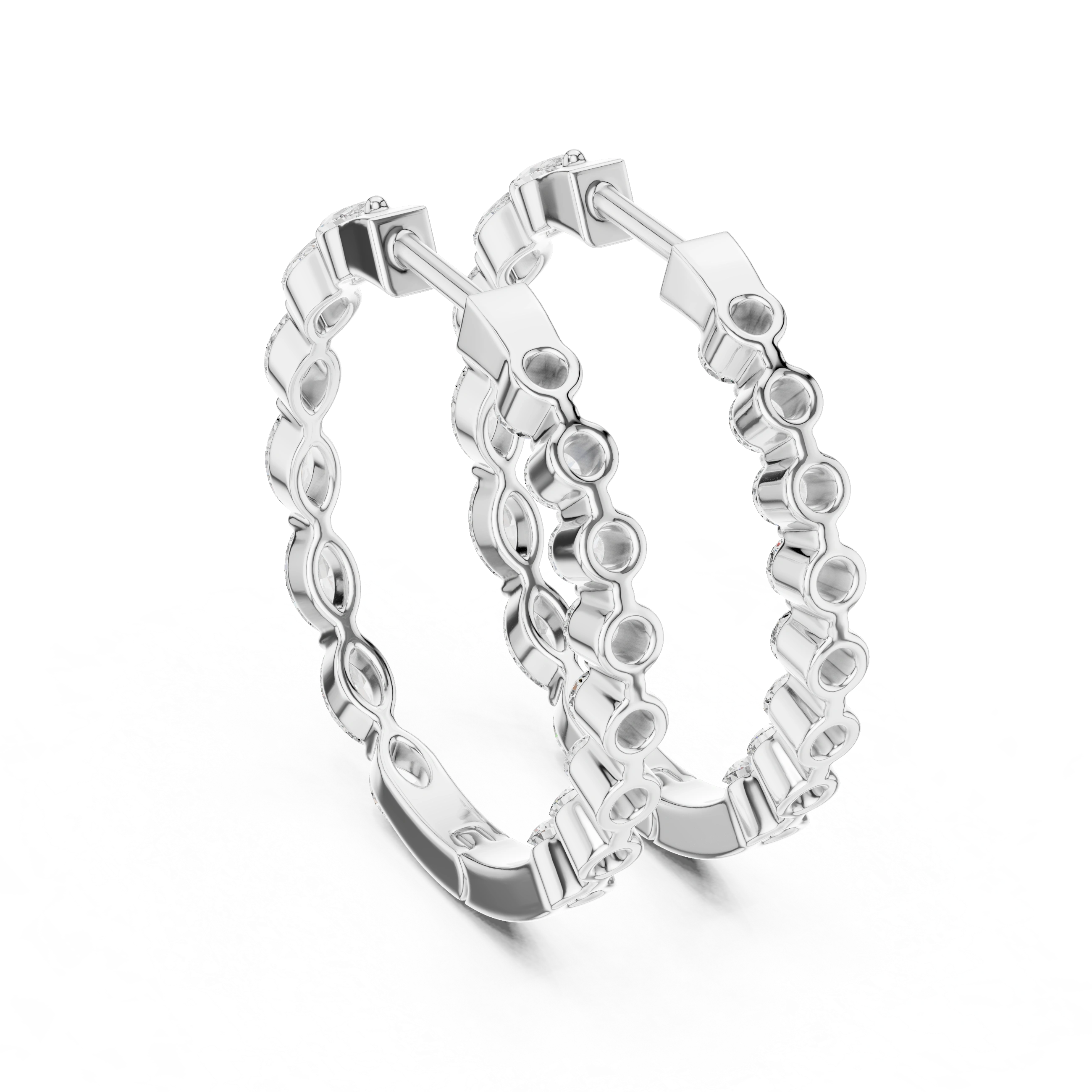Gold 1Ct Marquise Lab Grown Diamond Biana Earrings