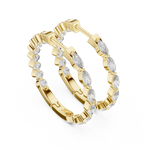 Gold 1Ct Marquise Lab Grown Diamond Biana Earrings