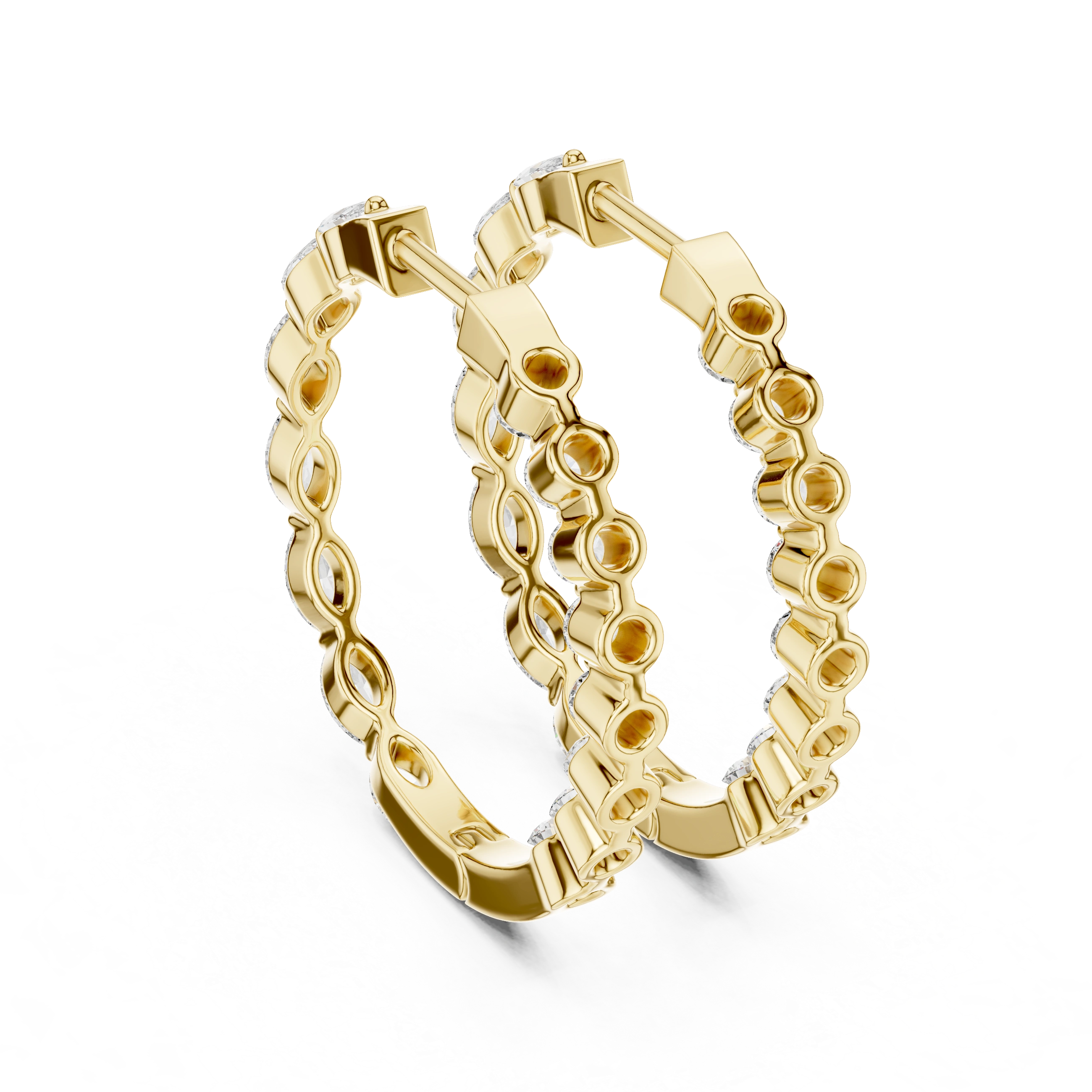 Gold 1Ct Marquise Lab Grown Diamond Biana Earrings