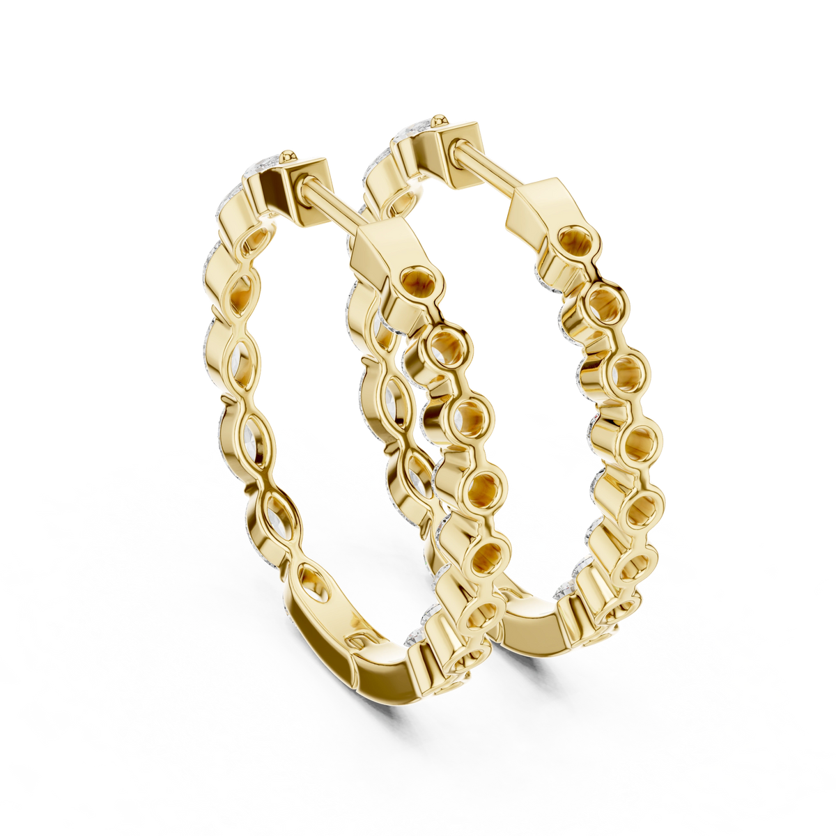 Gold 1Ct Marquise Lab Grown Diamond Biana Earrings