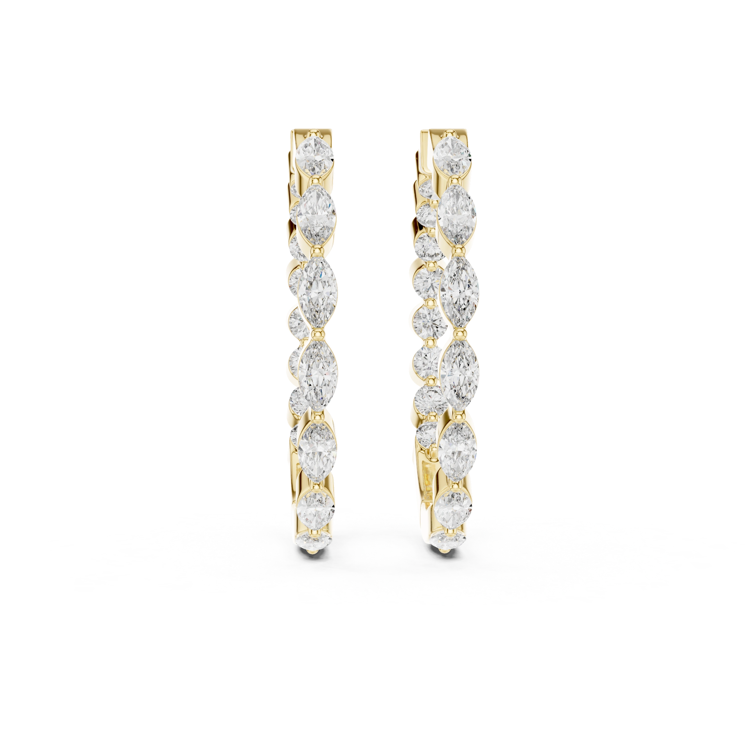 Gold 1Ct Marquise Lab Grown Diamond Biana Earrings