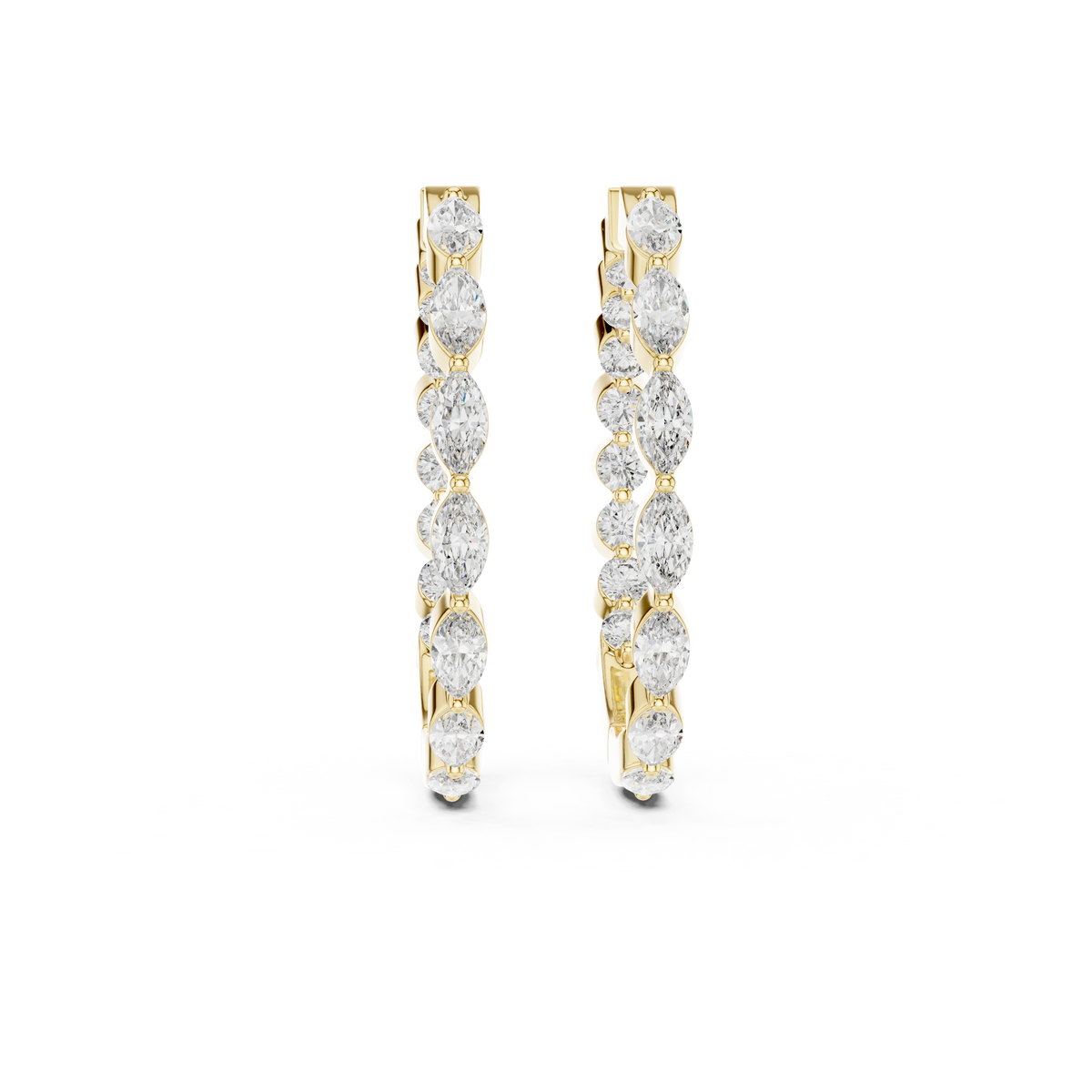 Gold 1Ct Marquise Lab Grown Diamond Biana Earrings