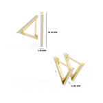 Gold Emil V Shaped Lab Grown Diamond Earrings
