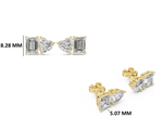 Gold 2Ct Izan Emerald Heart Lab Grown Diamond Earrings
