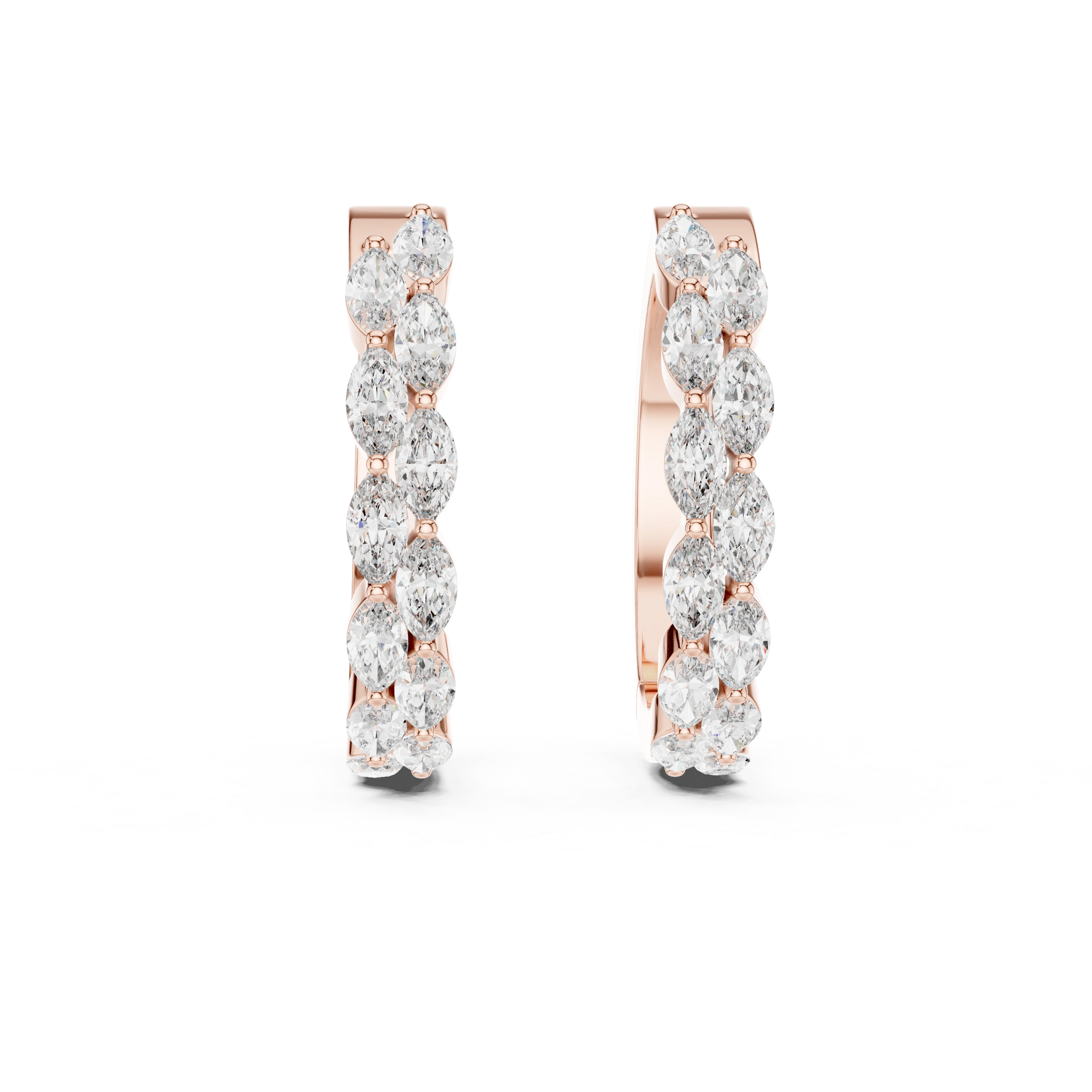 Gold 1 6Ct Auric Lab Grown Diamond Marquis Hoop Earrings