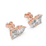 Gold 2Ct Izan Emerald Heart Lab Grown Diamond Earrings
