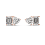 Gold 2Ct Izan Emerald Heart Lab Grown Diamond Earrings
