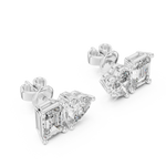 Gold 2Ct Izan Emerald Heart Lab Grown Diamond Earrings
