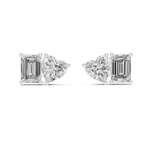 Gold 2Ct Izan Emerald Heart Lab Grown Diamond Earrings