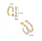 Gold 1Ct Woven Lab Grown Diamond Mixed Cut Earrings