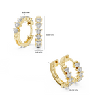 Gold 2Ct Stelle Lab Grown Diamond Heart Hoop Earrings