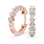 Gold 2Ct Stelle Lab Grown Diamond Heart Hoop Earrings